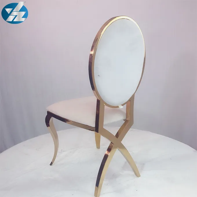 Cross Back Velvet Chair Chrome Legs Elegant White Wedding Banquet Chair 3