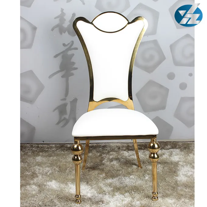 55X60X110 SS Upholstered Dining Chair Gold Plated Hotel Wedding Event Chairs 0