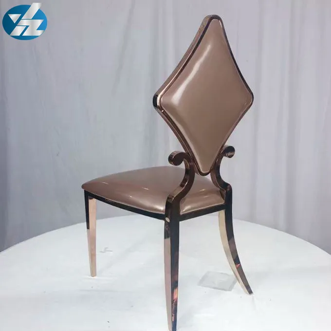 Luxury 50X55X107 SS Diamond Wedding Golden Dining Chair OEM White 3