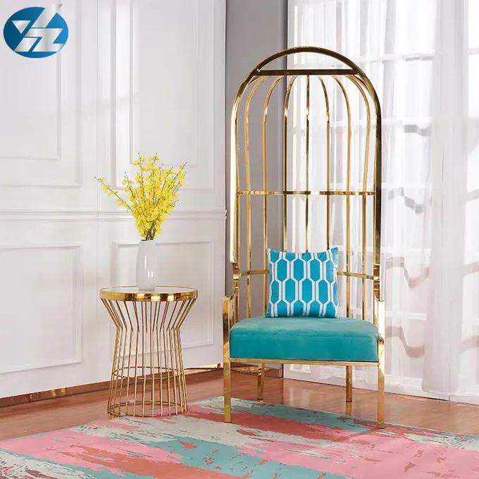 Colorful Gold Birdcage Chair Bride And Groom Chairs 10KGS 201 Stainless Steel 4