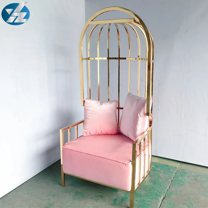 Colorful Gold Birdcage Chair Bride And Groom Chairs 10KGS 201 Stainless Steel 3