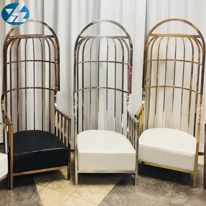 Colorful Gold Birdcage Chair Bride And Groom Chairs 10KGS 201 Stainless Steel 2