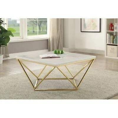 Marble Glass Top Gold Round Coffee Table With Storage Strike Deisgn 4