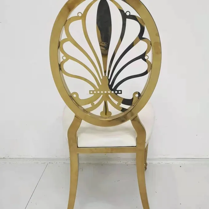 High end modern luxury gold dining chair for hotel banquet room 1