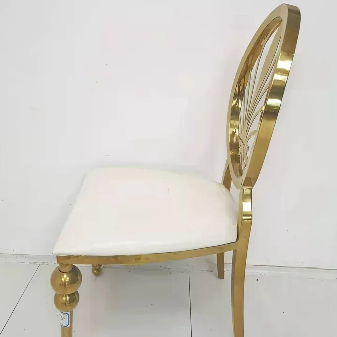 High end modern luxury gold dining chair for hotel banquet room 3