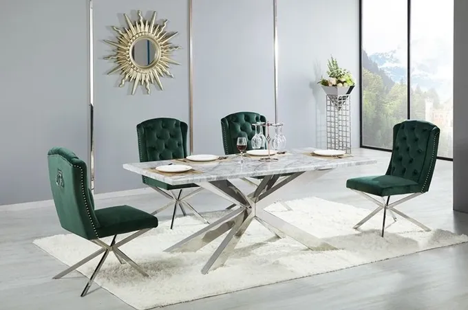 4 Person Cross Base Luxury Modern Dining Tables For Living Room 0