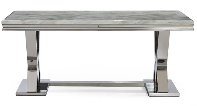 Nordic Marble Modern Luxe Stainless Steel Leg Dining Table Restaurant High End 2