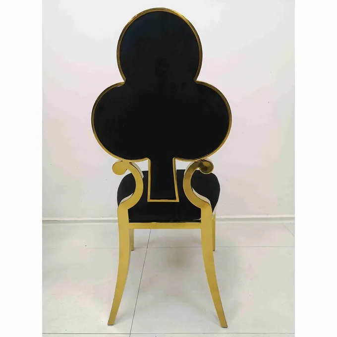 Poker Flower Upholstered Dining Chairs 201 Stainless Steel Frame W50xD65xH92cm 3