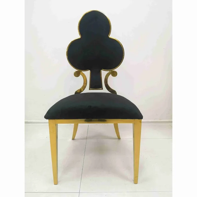 Poker Flower Upholstered Dining Chairs 201 Stainless Steel Frame W50xD65xH92cm 0