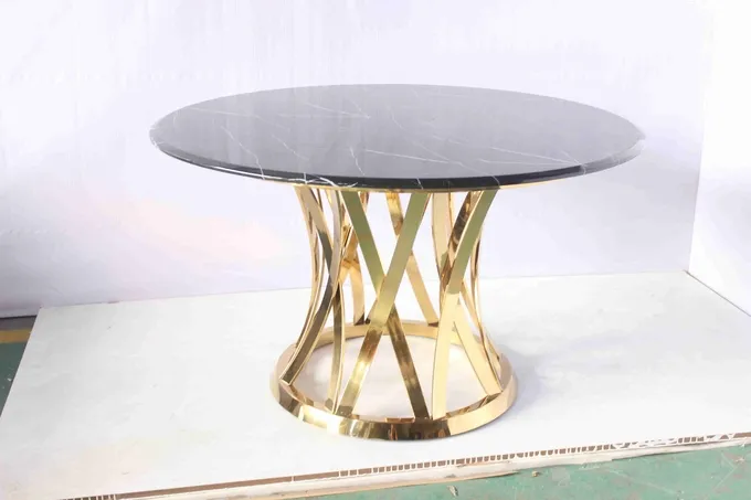 Round Luxury Center Table Side Table With Marble Top 0