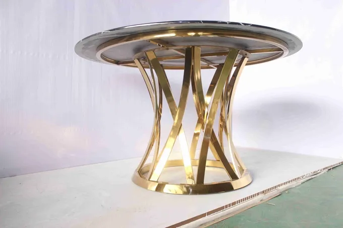 Round Luxury Center Table Side Table With Marble Top 1