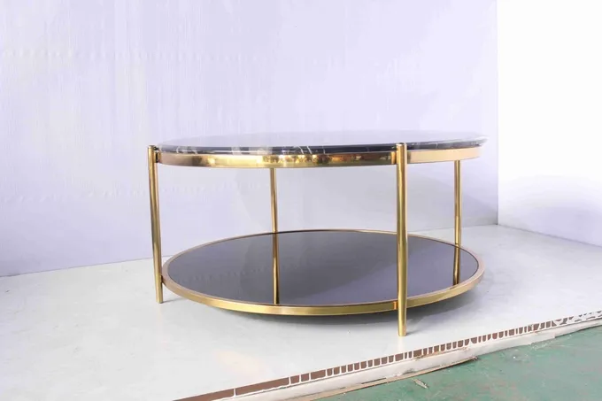 Modern Luxury Balcony Leisure Round Marble Coffee Tea Table for Small Apartment 2