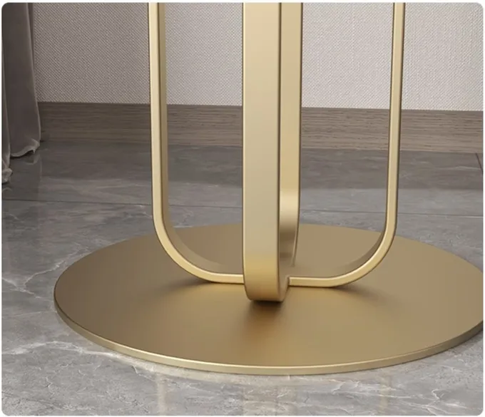 Popular Elegant Side Table With Stainless Steel Base Metal Marble Family Use 4